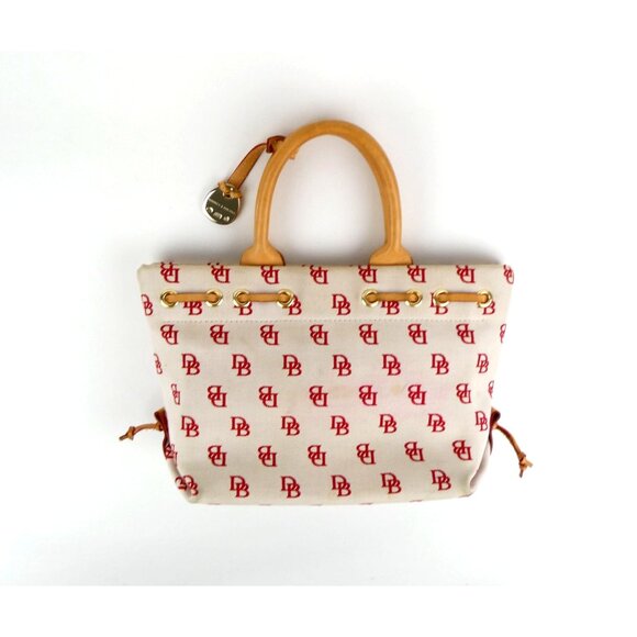 Dooney & Bourke Chalk Red Canvas & Leather Small Tote - Picture 6 of 15